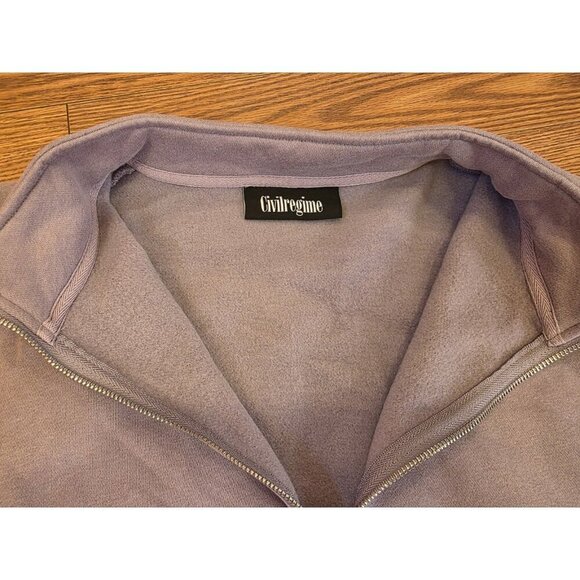 Civil Regime 1/4 Zip Up Womens Size Large Purple Sweater‎ Streetwear - Picture 5 of 11